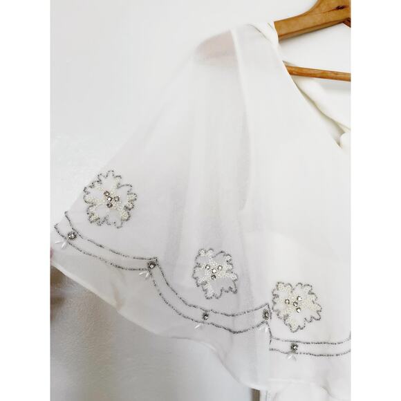 MODCLOTH Cape May Beaded Gown Maxi Dress in White Size 2 - Picture 6 of 11